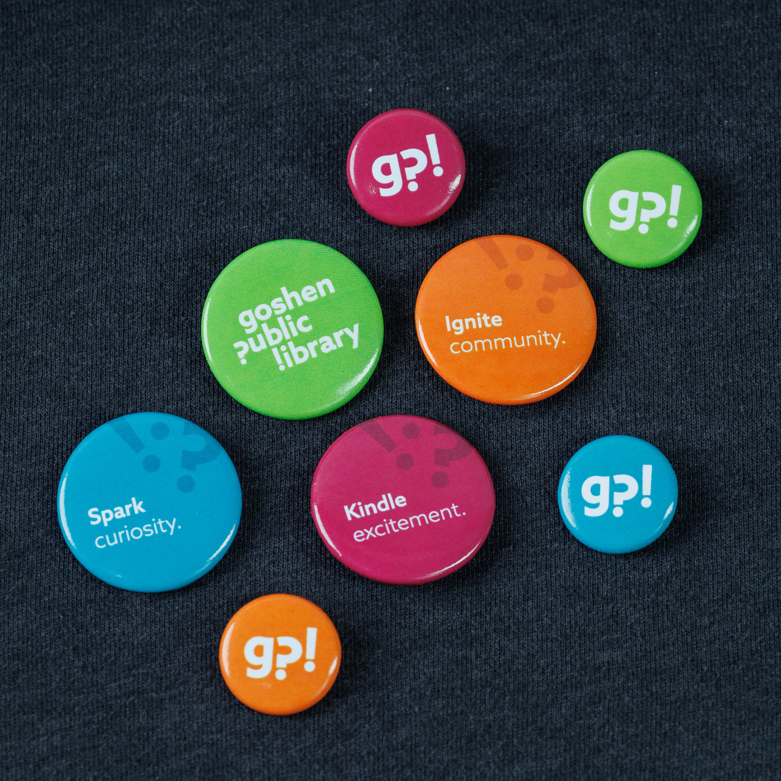 Goshen Public Library buttons